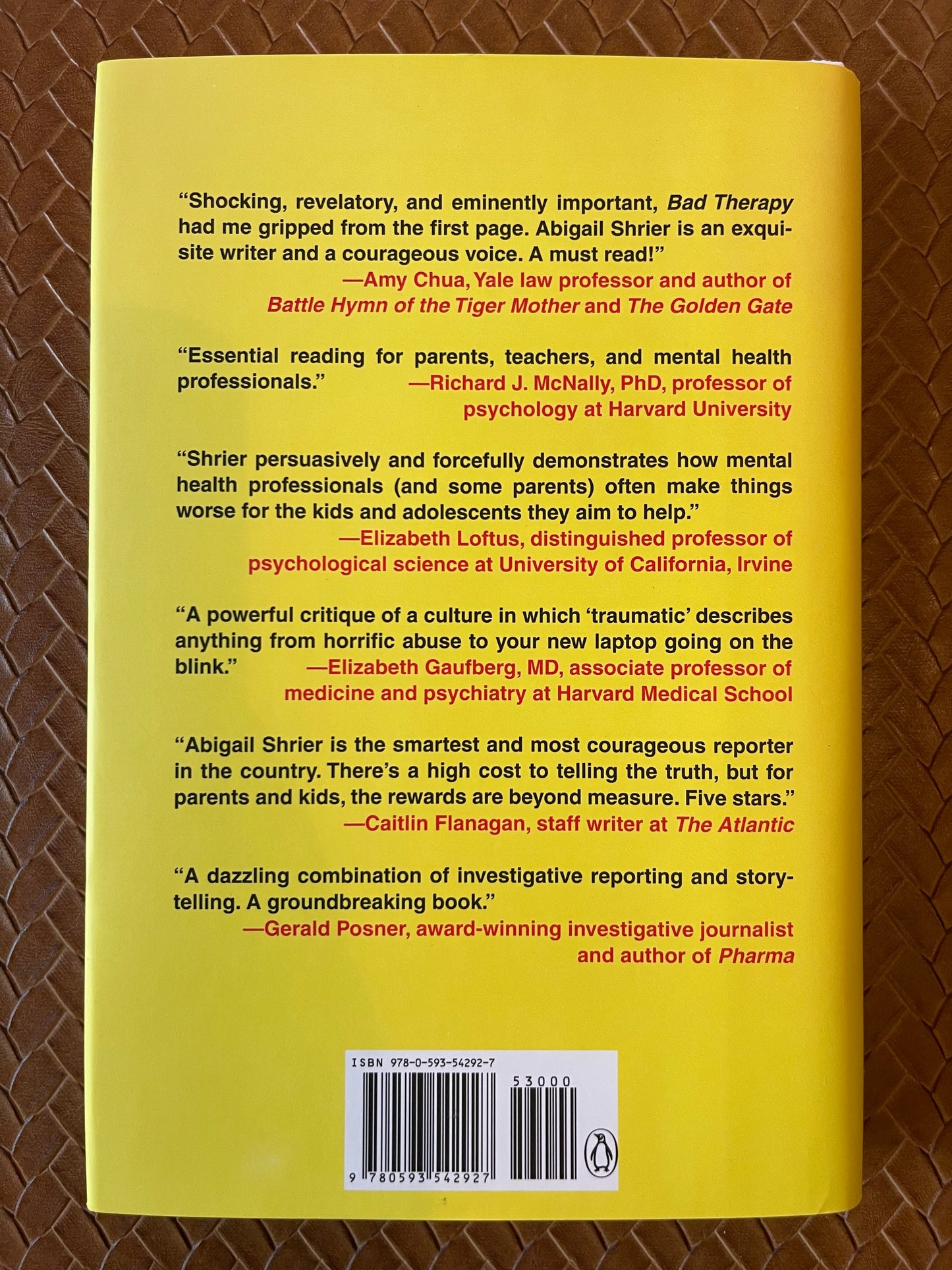 Bad Therapy: Why the Kids Aren't Growing Up by Abigail Shrier (Hardcover)