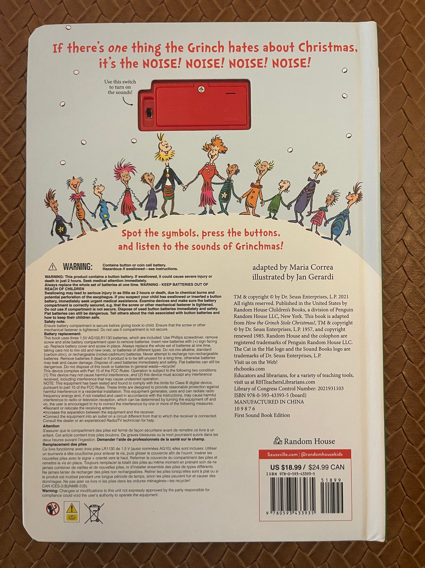 Dr. Seuss's The Sounds of Grinchmas with 12 Silly Sounds!: An Interactive Read and Listen Book by Dr. Seuss (Board Book - New)