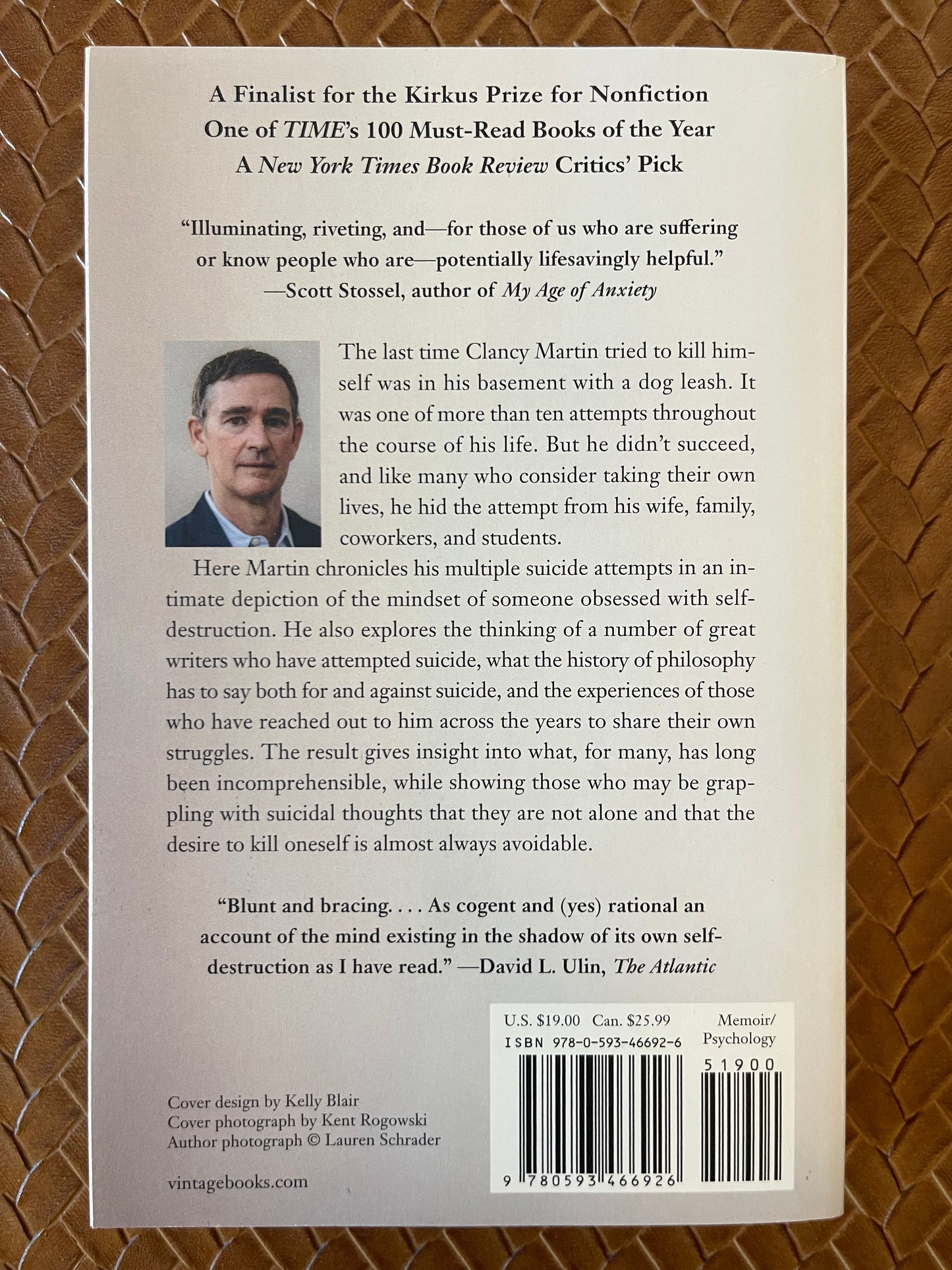 How Not to Kill Yourself: A Portrait of the Suicidal Mind by Clancy Martin (Paperback)
