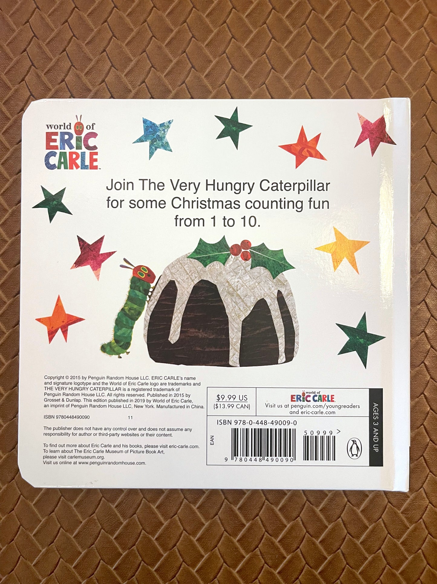The Very Hungry Caterpillar's Christmas 123 by Eric Carle (Board Book - New)