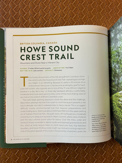 100 Hikes of a Lifetime: The World's Ultimate Scenic Trails by Kate Siber (Hardcover)