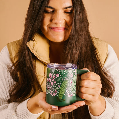 14 oz Insulated Mug-Jolly Sprig