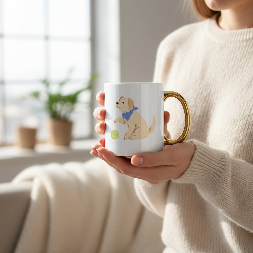 11 oz Cozy Cute Ceramic Mug: Book Shelfie
