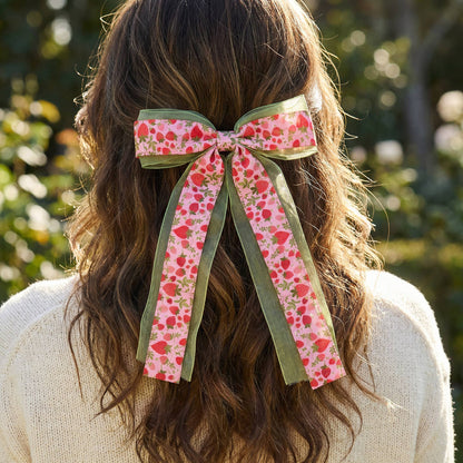 Lovely Layered Hair Bow-Strawberry Fields