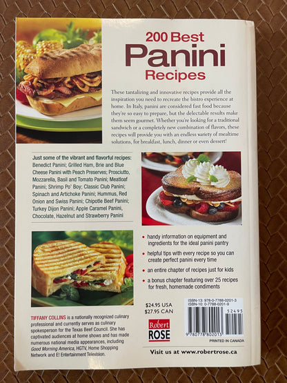 200 Best Panini Recipes by Tiffany Collins (Paperback)