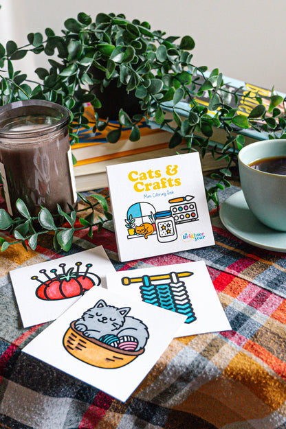 Cats & Crafts Mini-Coloring Book