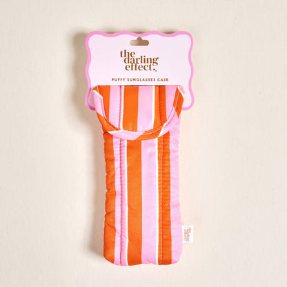 Puffy Sunglasses Case–Sicily Stripes Pink