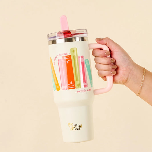 40 oz Lifestyle Flip Straw Tumbler-So Many Books