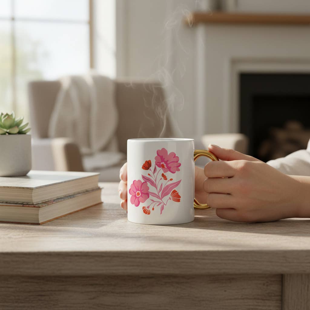 11 oz Cozy Cute Ceramic Mug: Book Shelfie