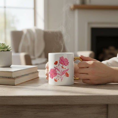 11 oz Cozy Cute Ceramic Mug: Book Shelfie