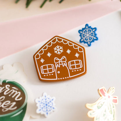 Gingerbread House Enamel Pin