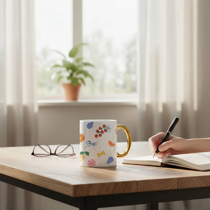 11 oz Cozy Cute Ceramic Mug: Book Shelfie
