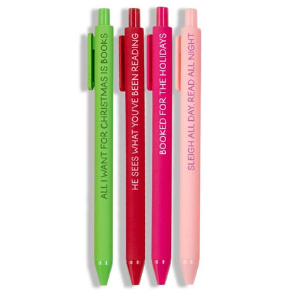 Merry Bookmas Reader Christmas Pen Set