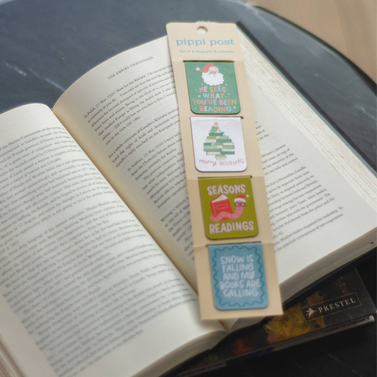 Merry Bookmas Christmas Magnetic Bookmarks Set of 4