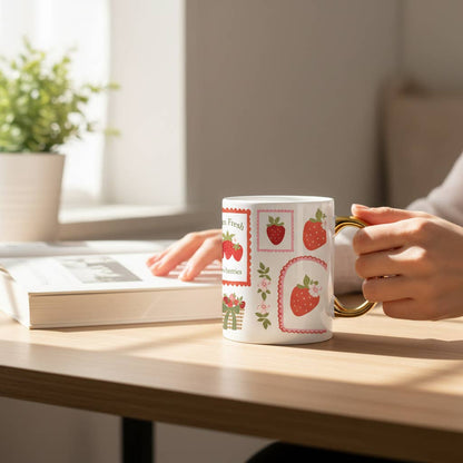 11 oz Cozy Cute Ceramic Mug: Book Shelfie