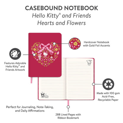 Hello Kitty & Friends Hearts and Flowers Casebound Notebook