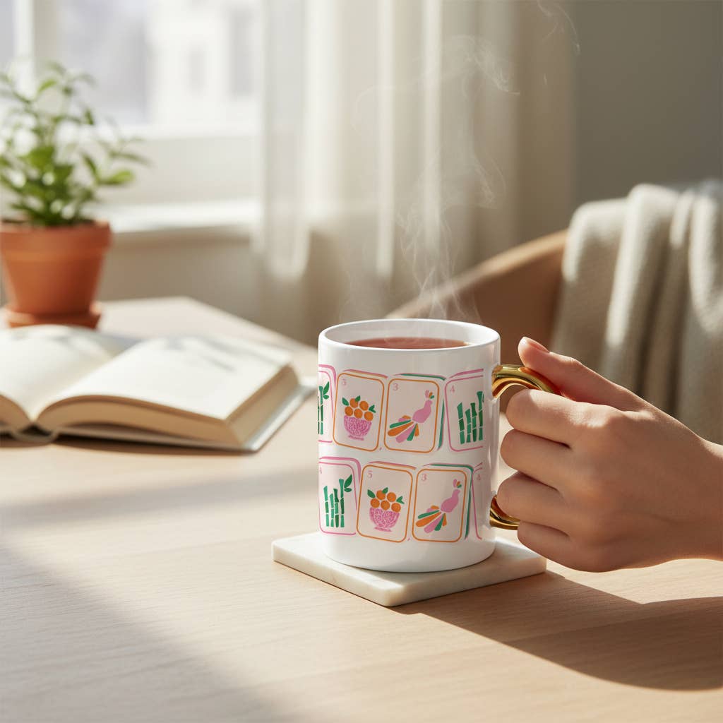 11 oz Cozy Cute Ceramic Mug: Book Shelfie
