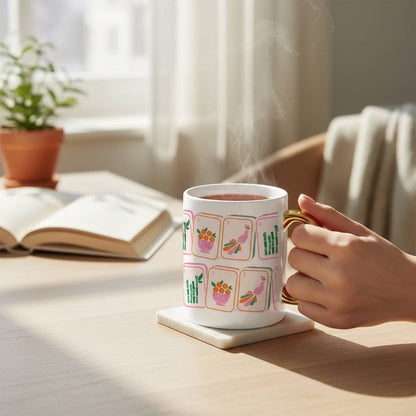 11 oz Cozy Cute Ceramic Mug: Book Shelfie