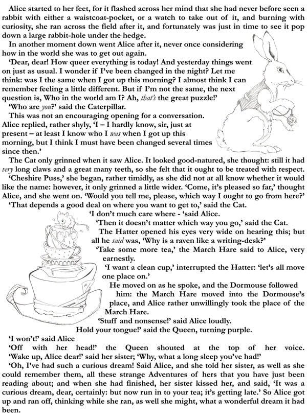 Alice in Wonderland Book Scarf