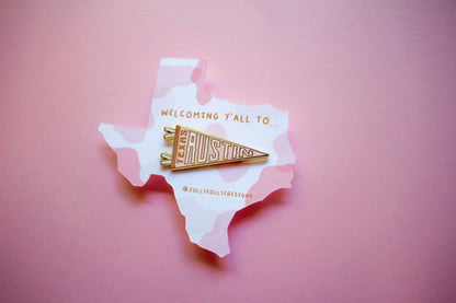 Austin Texas Pennant Enamel Pin