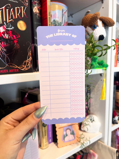 Book Rating Paper Bookmark - Periwinkle