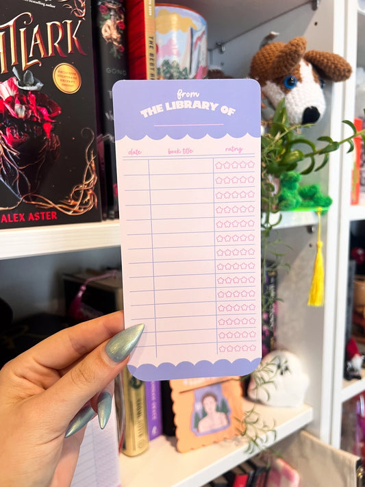 Book Rating Paper Bookmark - Periwinkle