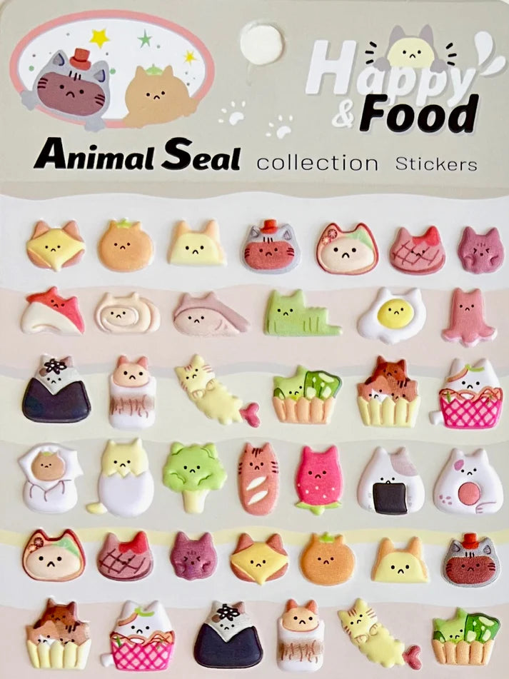 Cat Food Puffy Stickers