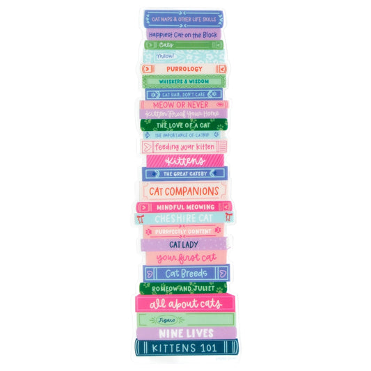 Cat Lover Book Stack Transparent Bookmark