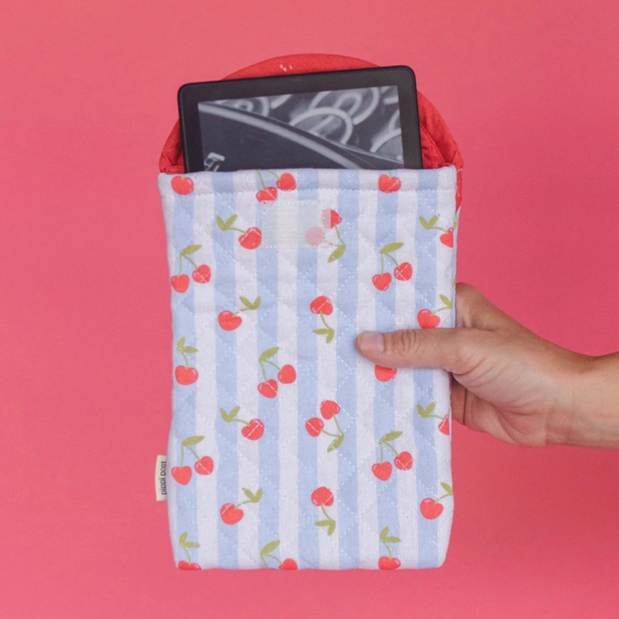 Cherry Striped Quilted E-Reader Case