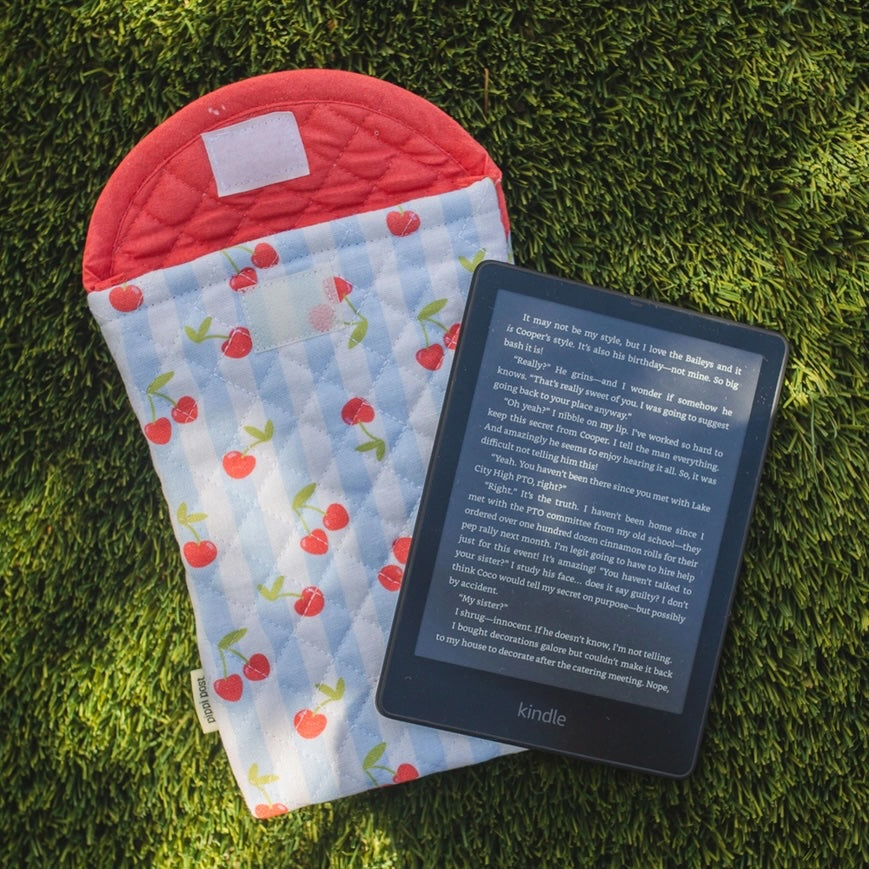 Cherry Striped Quilted E-Reader Case