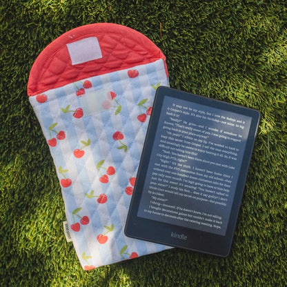 Cherry Striped Quilted E-Reader Case