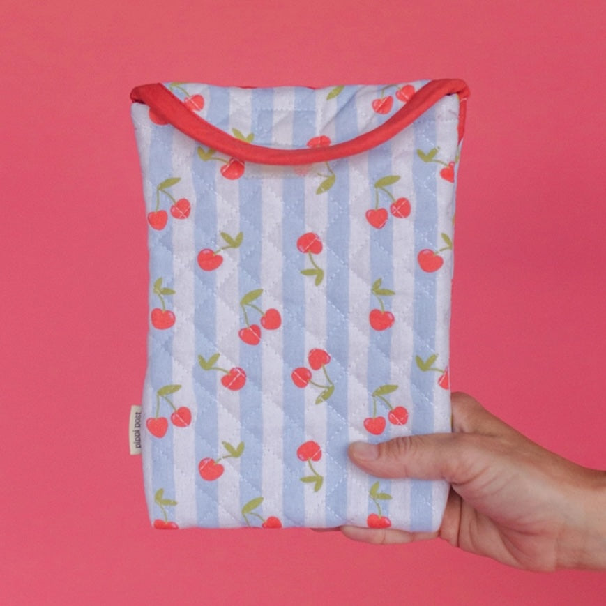 Cherry Striped Quilted E-Reader Case