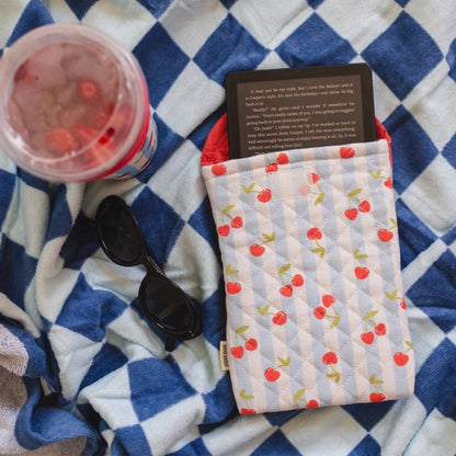 Cherry Striped Quilted E-Reader Case