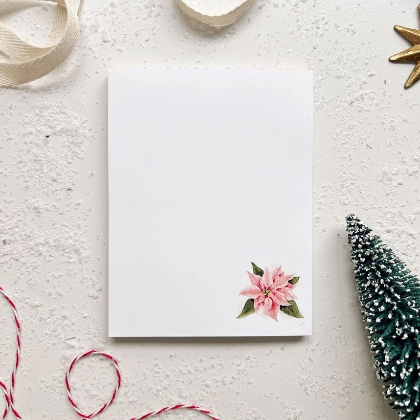 Christmas Notepad - Pointsettia