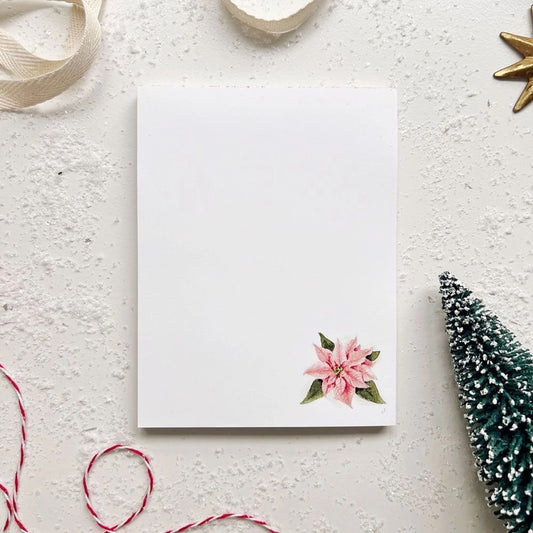 Christmas Notepad - Pointsettia