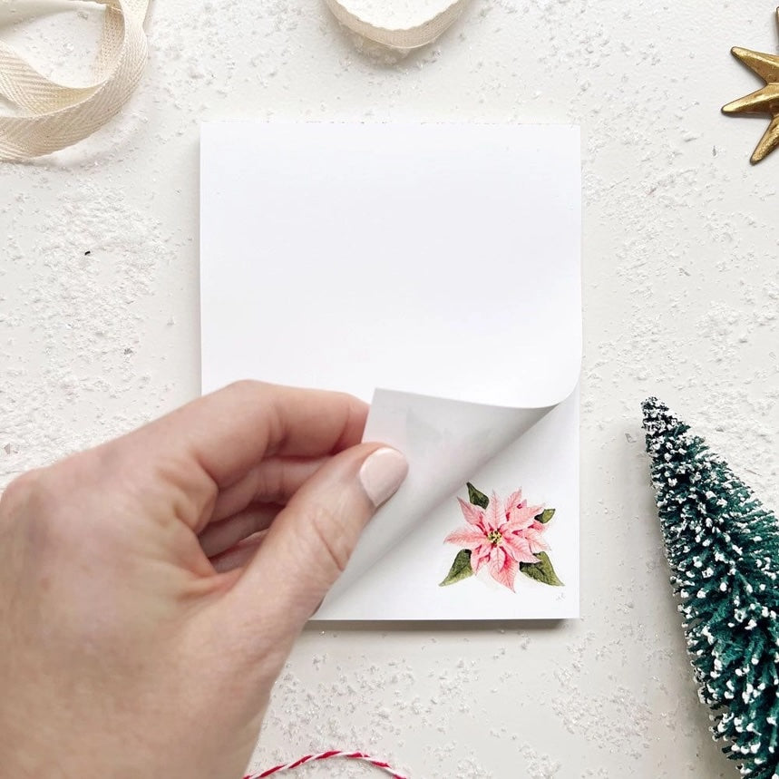 Christmas Notepad - Pointsettia