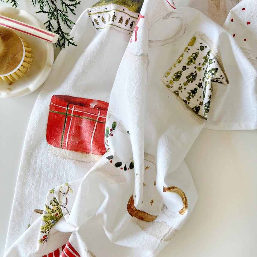 Christmas Mugs Tea Towel
