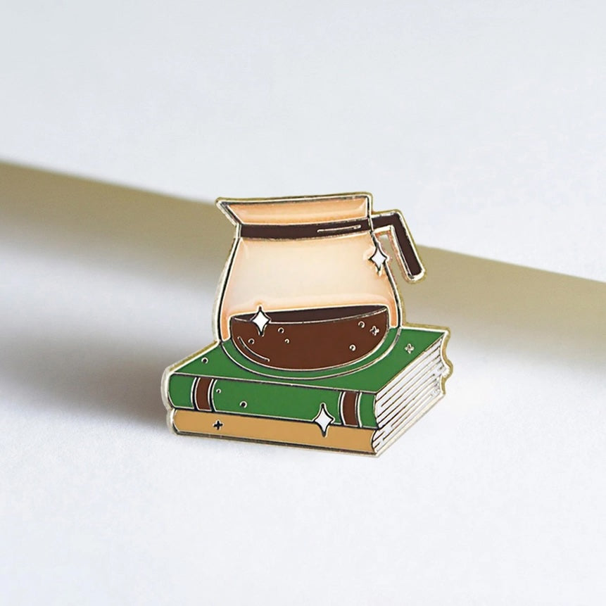 Coffee and Books Enamel Pin