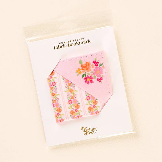Corner Keeper Fabric Bookmark-Petal Parade Pink