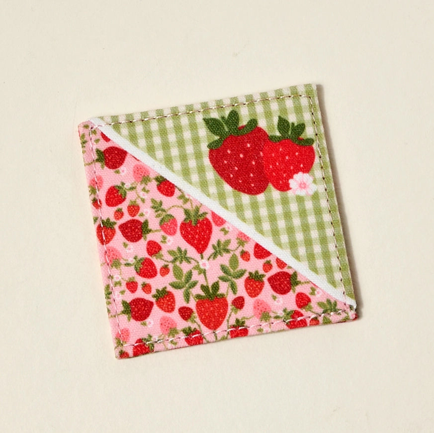 Corner Keeper Fabric Bookmark-Strawberry Fields