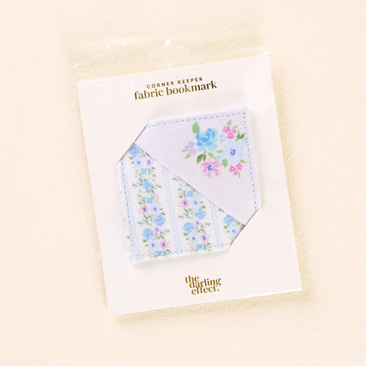Corner Keeper Fabric Bookmark-Petal Parade Blue