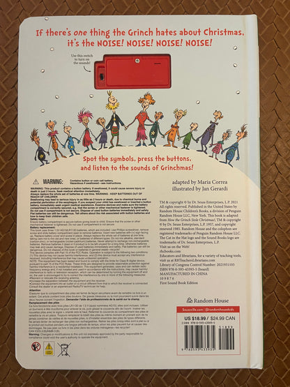 Dr. Seuss's The Sounds of Grinchmas with 12 Silly Sounds!: An Interactive Read and Listen Book by Dr. Seuss (Board Book - New)