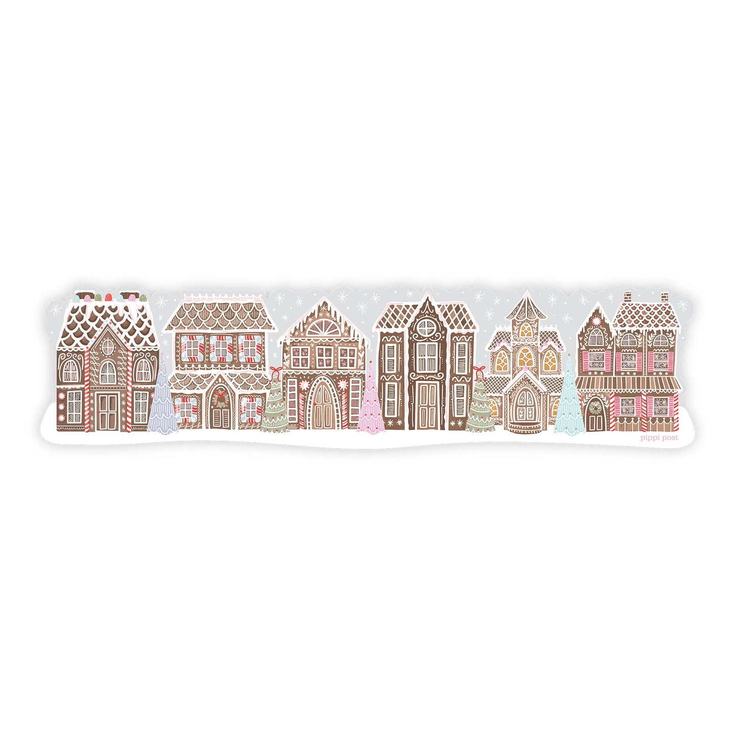 Gingerbread Village Christmas Transparent Bookmark