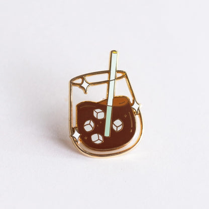 Iced Coffee Enamel Pin