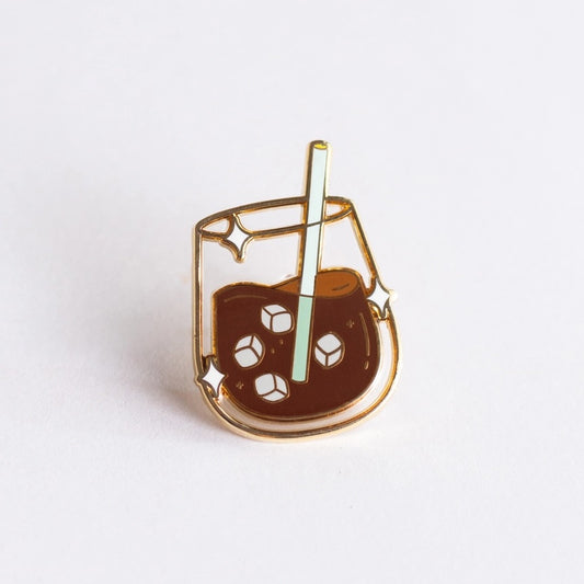 Iced Coffee Enamel Pin