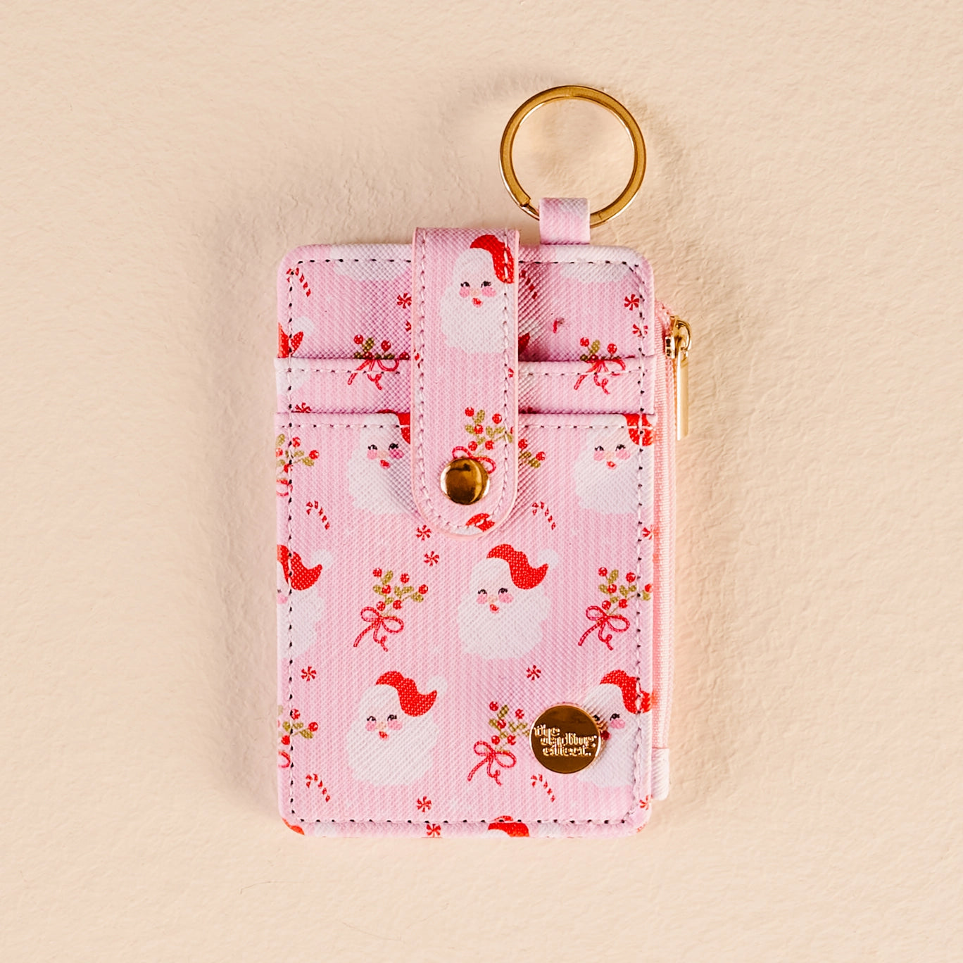 Keychain Wallet-Holly Jolly Santa