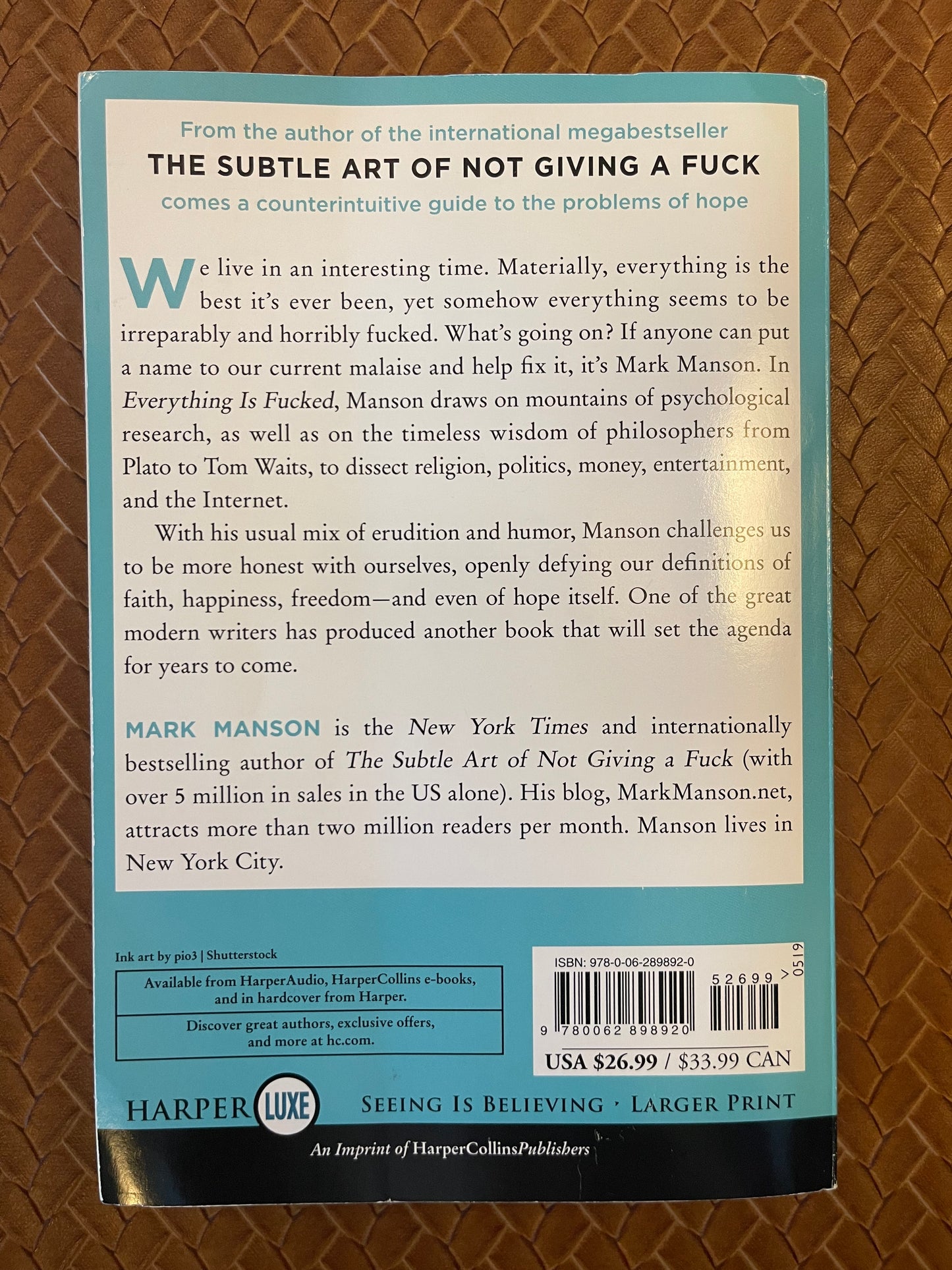 Mark Manson Collection #2: Everything Is F*cked: A Book About Hope by Mark Manson (Paperback)