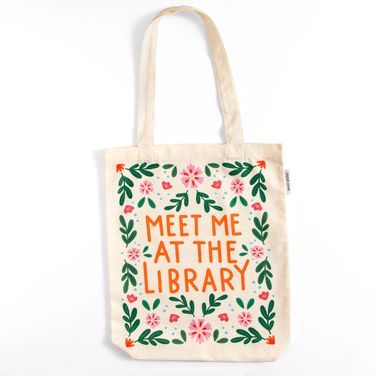 Meet Me At the Library Canvas Tote Bag