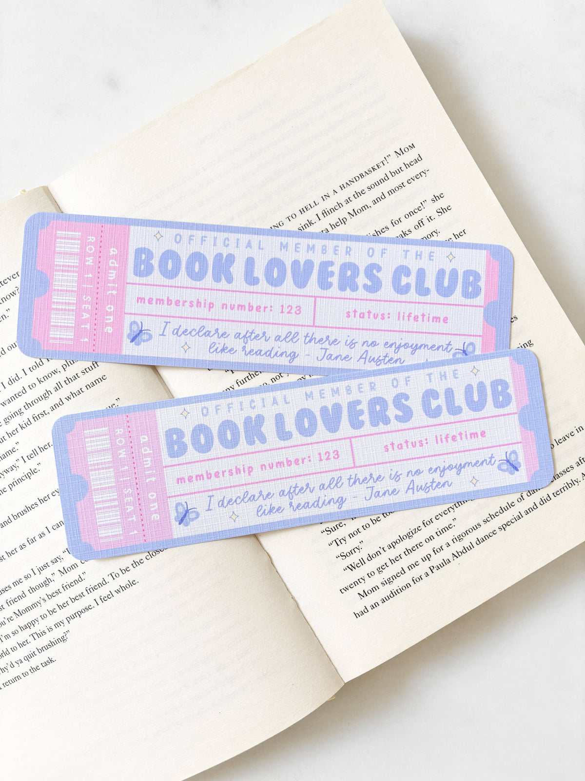 Pastel Book Lovers Club Ticket Bookmark With Tassel