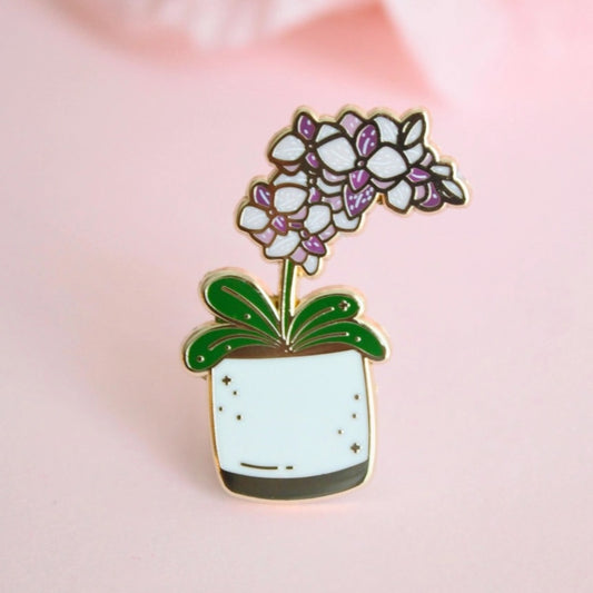 Pot of Orchids Enamel Pin